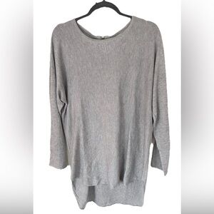 Joan Vass Heather Gray cashmere blend tunic sweater XL